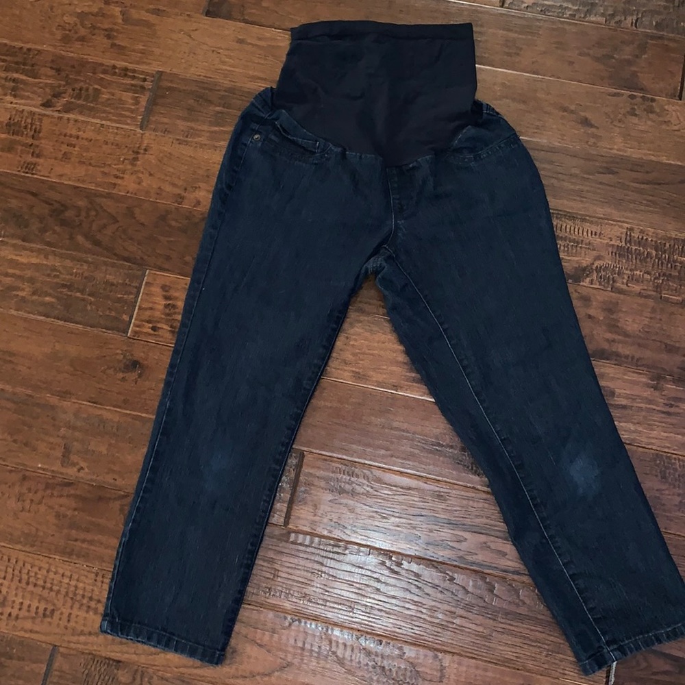 Maternity Capris, Size Medium, Dark Jean